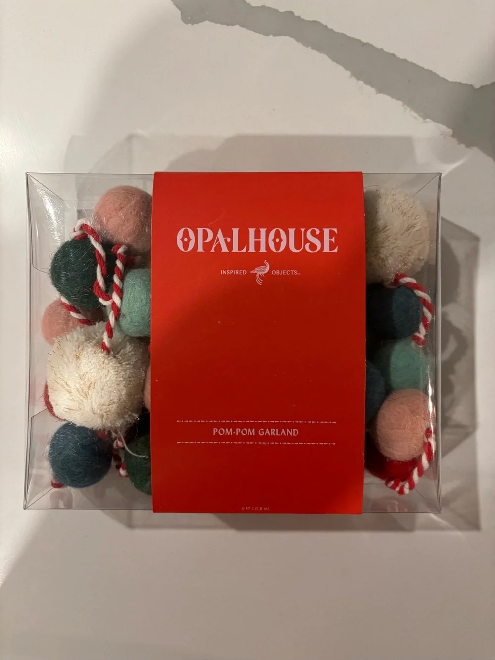Opalhouse 3 Pc. Red, Green, Cream, Pink, Blue Pom-Pom Garland… Ea. Box 6Ft.